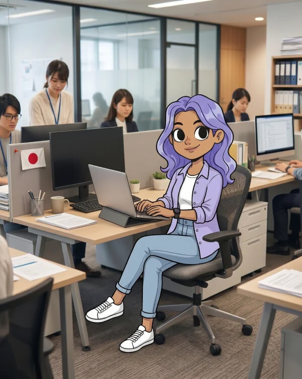 Imagem animada usando laptop