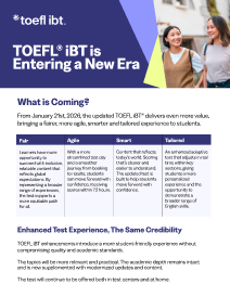 Atualizações do TOEFL iBT para consultores