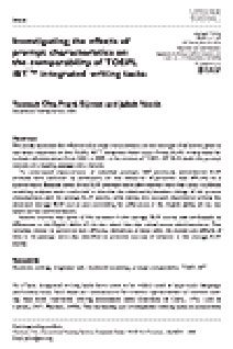 TOEFL iBT Entegre Yazma Görevlerinin Karşılaştırılabilirliği üzerindeki İstem Özelliklerinin Etkilerini Araştırmak hakkında daha fazla bilgi edinin