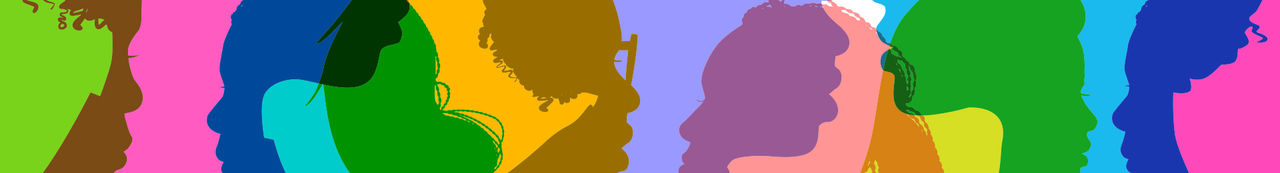 Colorful overlapping silhouettes of Black or African