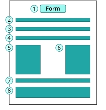 Image of a form that has 8 sections.