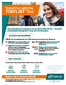 Folleto para estudiantes de TOEFL iBT 