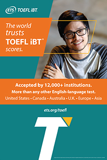 Download (PDF) des Posters „The World Accepts TOEFL Test Scores“