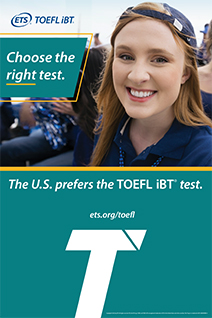 Download (PDF) des TOEFL-Posters „Wählen Sie den richtigen Test“