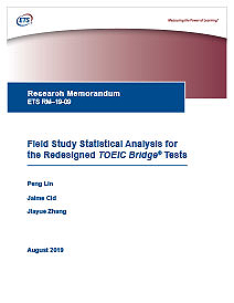 Read Field Study Statistical Analysis for the Redesigned TOEIC Bridge Tests
