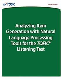 read more about Analyzing Item Generation with Natural Language Processing Tools for the TOEIC Listening Test