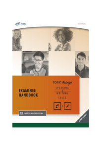 TOEIC Bridge Speaking and Writing Examinee Handbook
